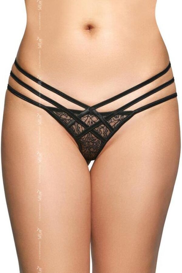 Γυναικείο G String - Triple thong with lace Μαύρο SFT2492-Black