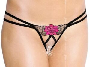 Γυναικείο εσώρουχο Softland Rose G-String Μαύρο SFL2448