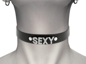 Κολιέ Vegan Leather Choker Μαύρο Sexy D-229291